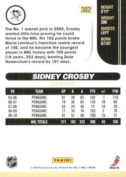 2010-11 Score - Glossy #382 Sidney Crosby  Back