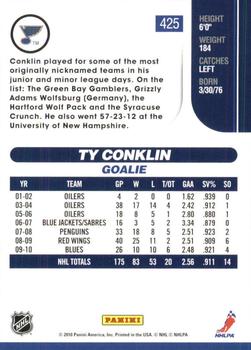 2010-11 Score - Glossy #425 Ty Conklin  Back