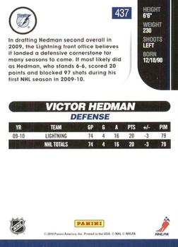 2010-11 Score - Glossy #437 Victor Hedman  Back