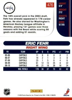 2010-11 Score - Glossy #476 Eric Fehr  Back