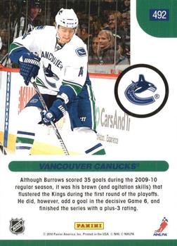 2010-11 Score - Glossy #492 Alexandre Burrows  Back