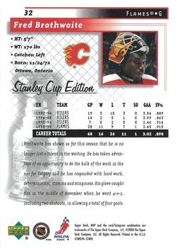 1999-00 Upper Deck MVP Stanley Cup Edition #32 Fred Brathwaite Back