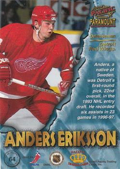 1997-98 Pacific Paramount - Copper #64 Anders Eriksson Back