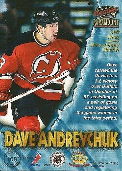 1997-98 Pacific Paramount - Copper #100 Dave Andreychuk Back