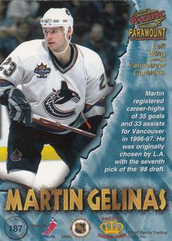 1997-98 Pacific Paramount - Copper #187 Martin Gelinas Back