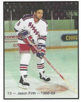 1988-89 Kitchener Rangers (OHL) Police #13 Jason Firth Front
