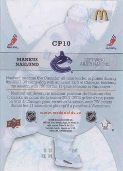 2008-09 Upper Deck McDonald's - Clear Path to Greatness #10 Markus Naslund Back