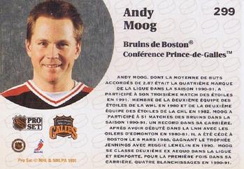 1991-92 Pro Set French #299 Andy Moog Back