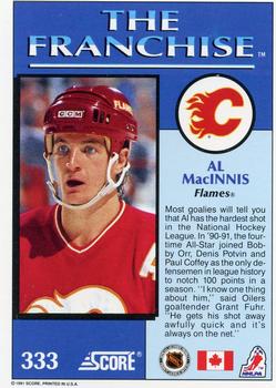 1991-92 Score Canadian English #333 Al MacInnis Back