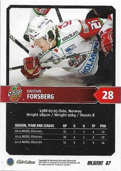 2012-13 SHL Elitset #87 Kristian Forsberg Back