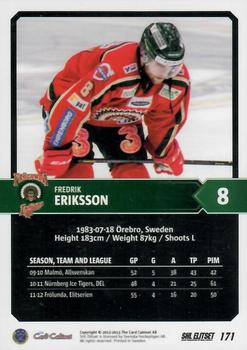 2012-13 SHL Elitset #171 Fredrik Eriksson Back