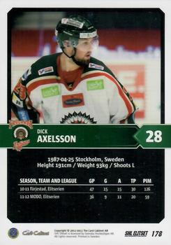 2012-13 SHL Elitset #178 Dick Axelsson Back