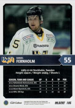 2012-13 SHL Elitset #195 Daniel Fernholm Back
