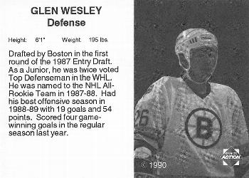 1990-91 Sports Action Boston Bruins #NNO Glen Wesley Back