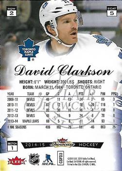 2014-15 Fleer Showcase - Flair Showcase #5 David Clarkson Back