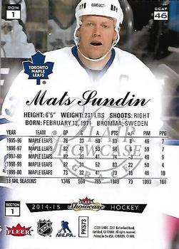 2014-15 Fleer Showcase - Flair Showcase #46 Mats Sundin Back