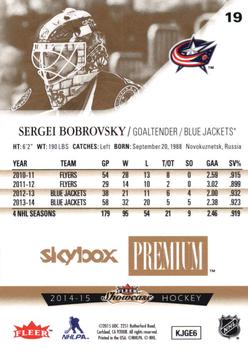 2014-15 Fleer Showcase - Skybox Premium #19 Sergei Bobrovsky Back
