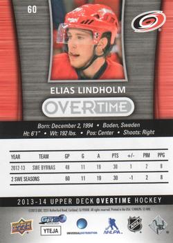 2013-14 Upper Deck Overtime #60 Elias Lindholm Back