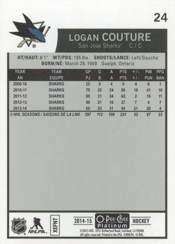 2014-15 O-Pee-Chee Platinum - Retro #24 Logan Couture Back