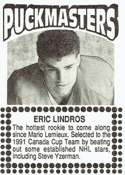 1991 Puckmasters (Unlicensed) #NNO Eric Lindros Back