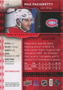 2014-15 Upper Deck Masterpieces - Framed Red Cloth #18 Max Pacioretty Back