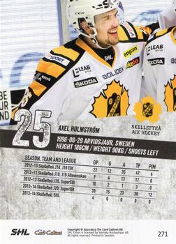 2014-15 SHL Elitset #271 Axel Holmstrom Back