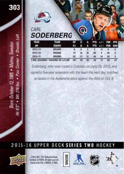 2015-16 Upper Deck #303 Carl Soderberg Back