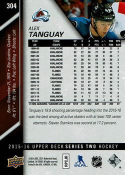 2015-16 Upper Deck #304 Alex Tanguay Back