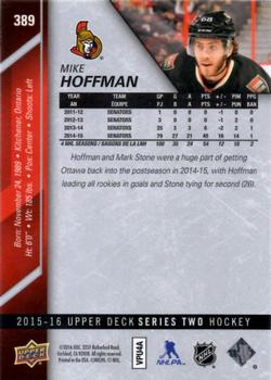 2015-16 Upper Deck #389 Mike Hoffman Back