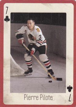 2005 Hockey Legends Chicago Blackhawks Playing Cards #7♣ Pierre Pilote Front