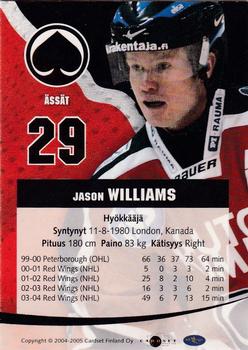 2004-05 Cardset Finland - Autographs Signature Plus #NNO Jason Williams Back