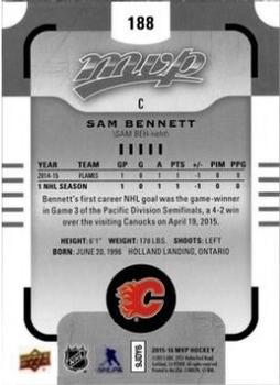 2015-16 Upper Deck MVP - Silver Script #188 Sam Bennett Back