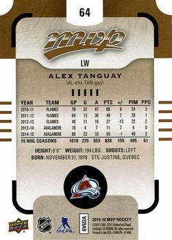 2015-16 Upper Deck MVP - Gold Script #64 Alex Tanguay Back