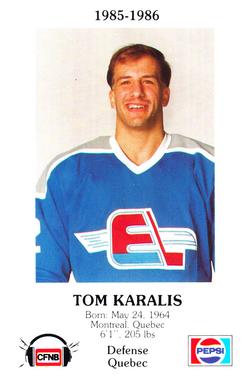 1985-86 Fredericton Express (AHL) Police #21 Tom Karalis Front
