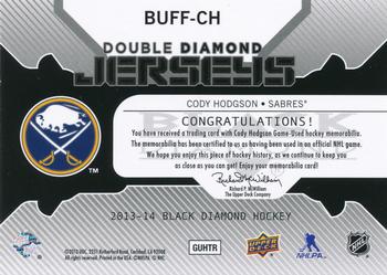 2013-14 Upper Deck Black Diamond - Double Diamond Jerseys #BUFF-CH Cody Hodgson Back