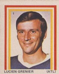 1972-73 Eddie Sargent NHL Players Stickers #1 Lucien Grenier Front