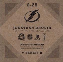 2015-16 O-Pee-Chee - V Series B #S-28 Jonathan Drouin Back