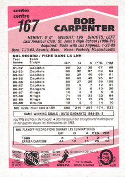 1989-90 O-Pee-Chee - Tembec Test White Backs #167 Bob Carpenter Back