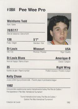 1992 Quebec International Pee-Wee Tournament #0884 Todd Weinhams Back