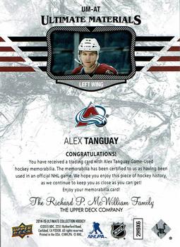 2014-15 Upper Deck Ultimate Collection - Ultimate Materials #UM-AT Alex Tanguay Back
