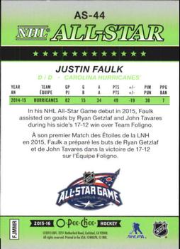2015-16 O-Pee-Chee - All-Star Glossy #AS-44 Justin Faulk Back