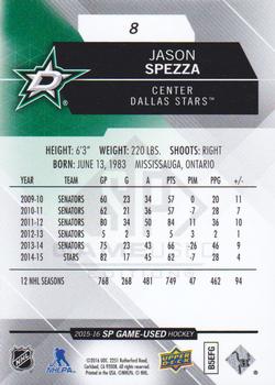 2015-16 SP Game Used #8 Jason Spezza Back
