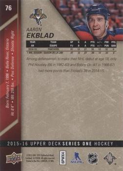 2015-16 Upper Deck - UD Exclusives #76 Aaron Ekblad Back