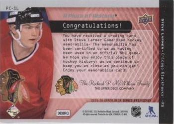 2015-16 Upper Deck - A Piece Of History 1000 Point Club #PC-SL Steve Larmer Back