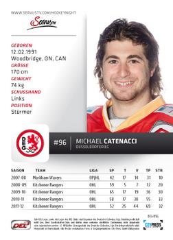 2012-13 Playercards (DEL) #DEL-056 Michael Catenacci Back