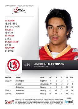 2012-13 Playercards (DEL) #DEL-061 Andreas Martinsen Back