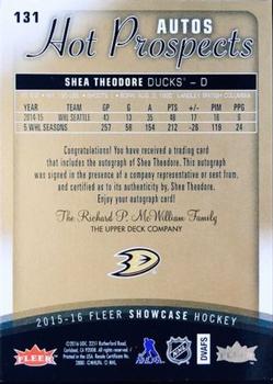 2015-16 Fleer Showcase #131 Shea Theodore Back