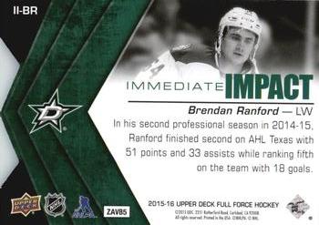 2015-16 Upper Deck Full Force - Immediate Impact #II-BR Brendan Ranford Back