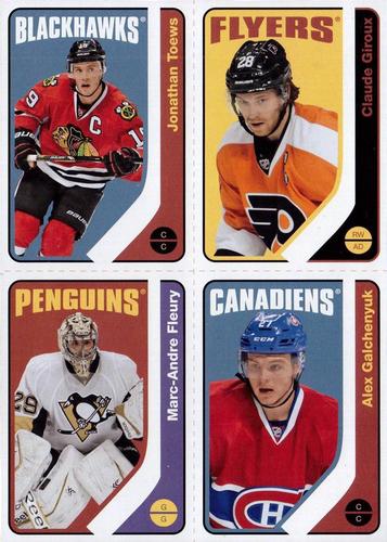 2014-15 O-Pee-Chee - Retro Box Bottom Panels #NNO Jonathan Toews / Claude Giroux / Marc-Andre Fleury / Alex Galchenyuk Front