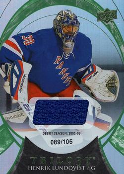 2015-16 Upper Deck Trilogy - Green Rainbow Foil #58 Henrik Lundqvist Front